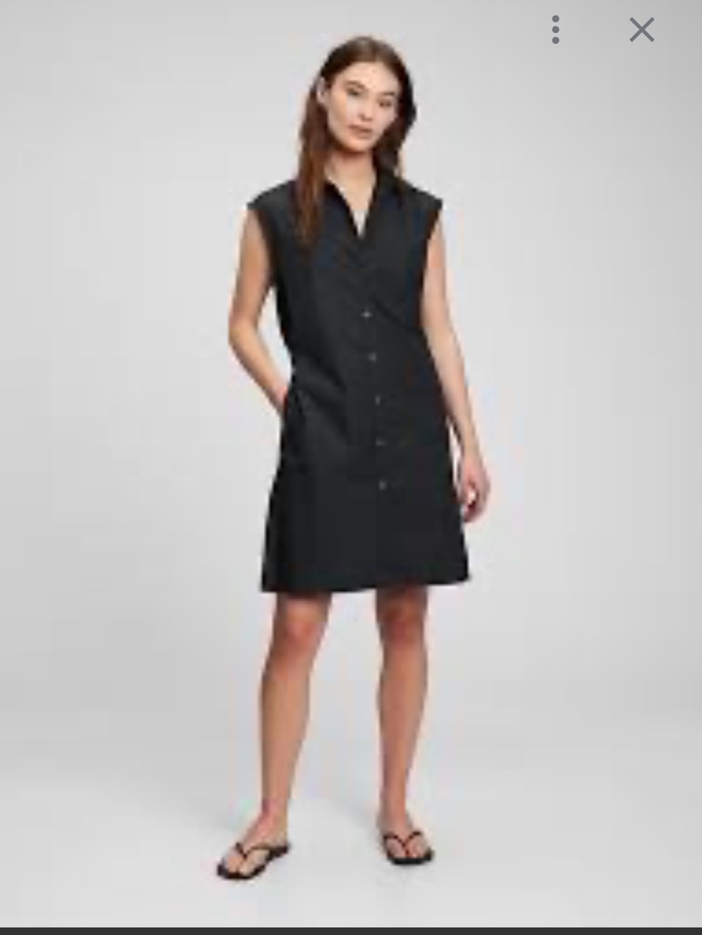NWT retail $ 59.95 size M #GAP “Utility Sleeveless ShirtDress in black.